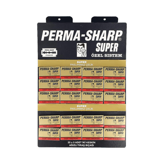 Perma-Sharp Super Double Edge barberblad (100 blader)